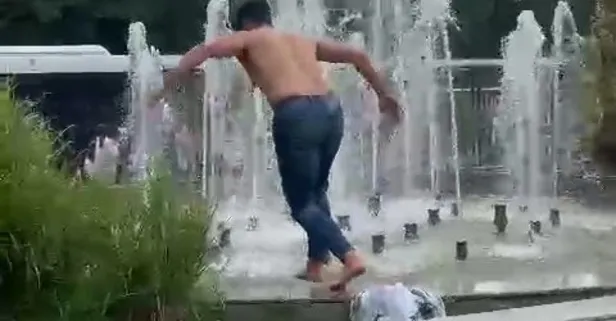 Sosyal medya fenomeni izlenme için ölümden döndü! Süs havuzuna kafa üstü çakıldı