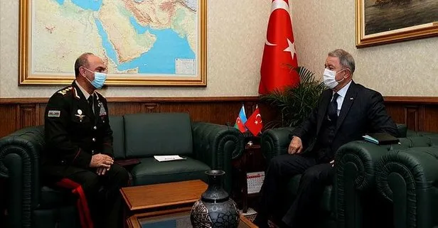 Milli Savunma Bakanı Hulusi Akar Azerbaycan Savunma Bakan Yardımcısı Mustafayev’i kabul etti