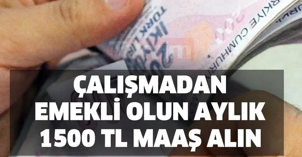 Çalışmadan SGK-SSK ve Bağkur’lu emekli olun ve aylık 1500 TL maaş alın...