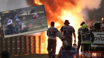 Formula 1 Bahreyn GP’de korkunç kaza: Haas pilotu Romain Grosjean’in aracı alev alev yandı