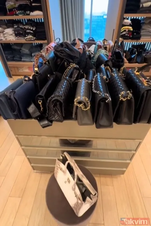 Süper lüks ayakkabı ve çantaları olay oldu... Galatasaraylı Icardi'nin eşi Wanda Nara'nın giyinme odasına bakın! - 6
