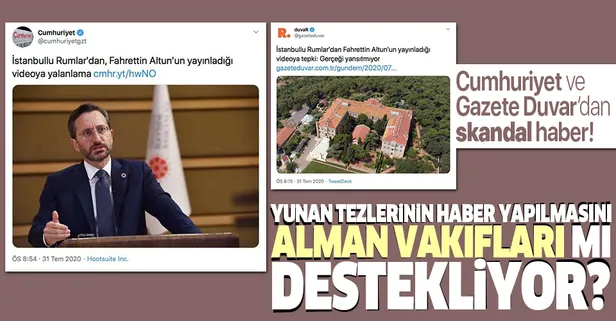 Yunan tezlerinin haber yapılmasını Alman Vakıfları mı destekliyor? Cumhuriyet ve Gazete Duvar’dan skandal haber