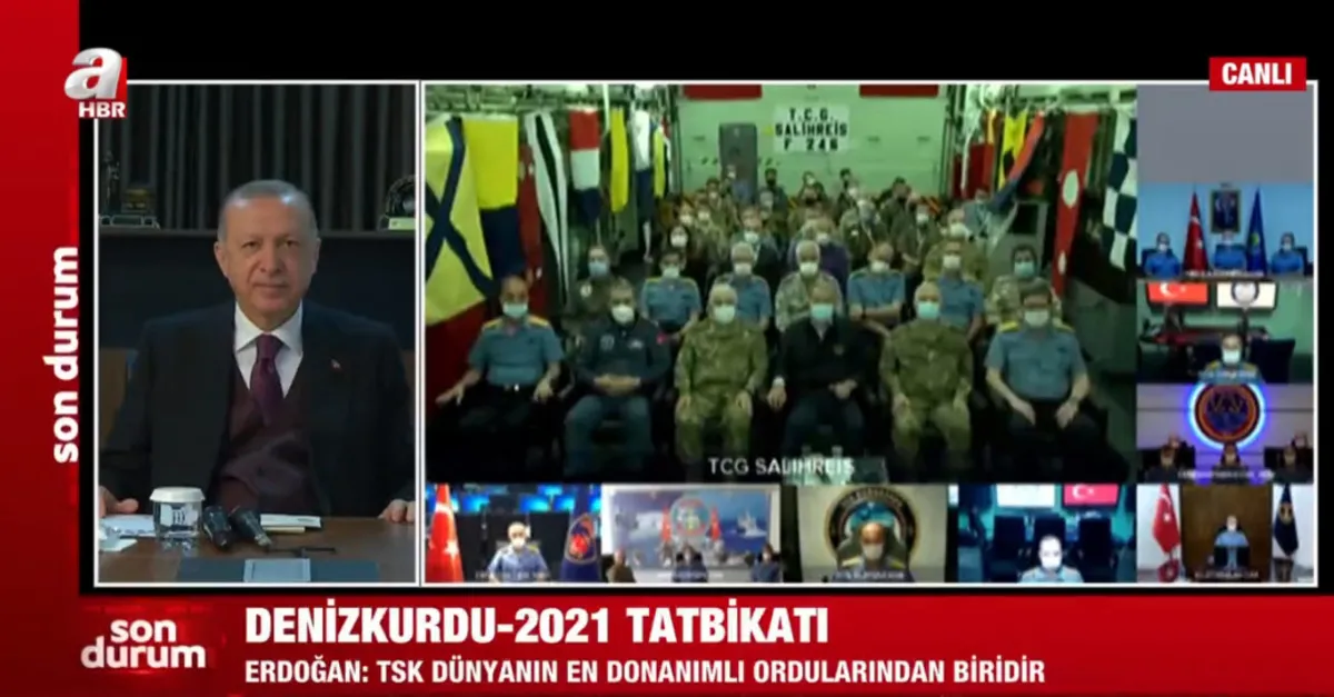 Son dakika: Başkan Erdoğan Denizkurdu-2021 Tatbikatı'na canlı bağlantıyla katıldı