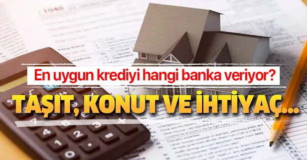 En uygun krediyi hangi banka veriyor? 1 Ağustos Garanti, Ziraat, Halkbank, Vakıfbank taşıt, konut kredisi faiz oranları!