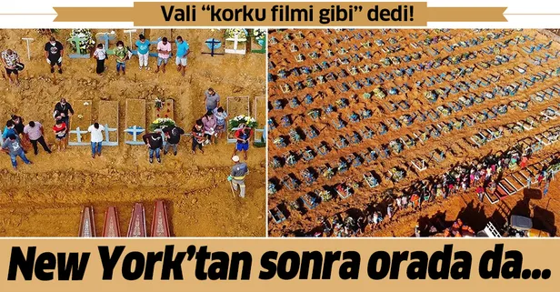 Brezilya'dan şoke eden görüntüler! New York'tan sonra Brezilya'da da koronavirüsten ölenler...