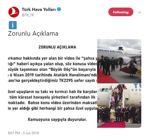 THY'den o iddialara yalanlama: Şahsa özel uygulama yapılmamıştır-1