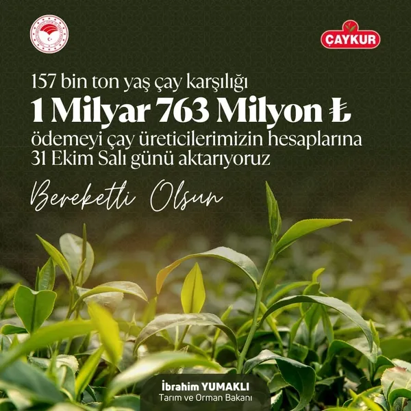 Son dakika: Tarım ve Orman Bakanı İbrahim Yumaklı duyurdu! Çay üreticilerine ödemeler yarın hesaplarda-2