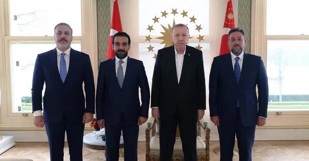 Başkan Erdoğan, Irak Temsilciler Meclisi Başkanı el-Halbusi ve Irak Azim İttifakı Başkanı Hançer’i kabul etti