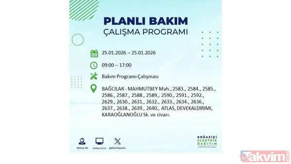 İstanbul'da yarın elektrik yok! 25 Ocak 2026 BEDAŞ elektrik kesintisi sorgulama - 8