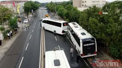 Üsküdar’da İETT otobüsü iki tur otobüsüne çarptı! Ortalık savaş alanına döndü