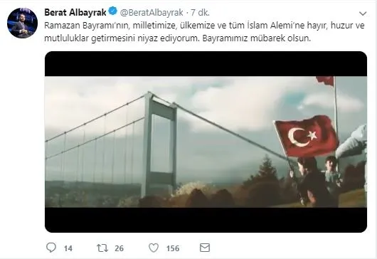 Son dakika haberi: Bakan Albayrak'tan Ramazan Bayramı paylaşımı-1