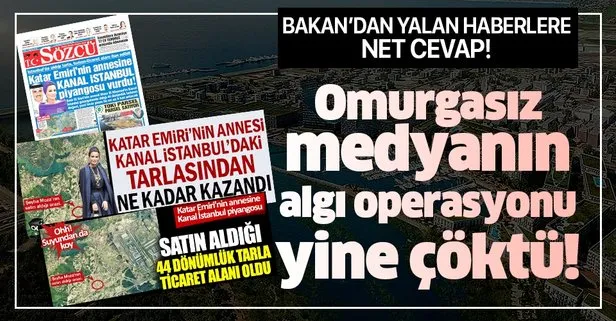 Sözcü, Cumhuriyet, ODA TV ve Yeniçağ’ın Kanal İstanbul hakkındaki yalan haberlerine Bakan Kurum’dan net cevap!