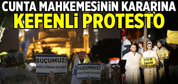 Mısır’daki idam kararına kefenli protesto