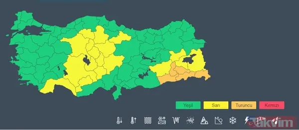 Alarm üstüne alarm! Meteorolojiden 23 il için sarı ve turuncu kodlu uyarı... İstanbul, İzmir, Ankara HAVA DURUMU - 4