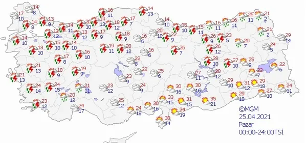 HAVA DURUMU | Bahar resmen geliyor! Meteoroloji haritalı tahmini yayınladı | 25-29 Nisan-11