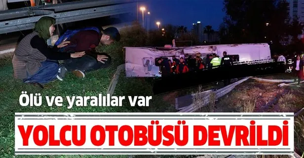 Son dakika: Adana’da yolcu otobüsü şarampole devrildi: 2 ölü, 23 yaralı