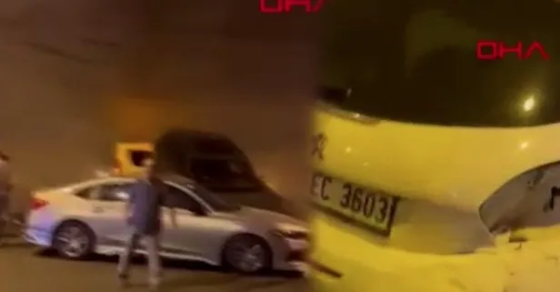 Sultangazi'de Cebeci Tüneli'nde 9 aracın karıştığı zincirleme kaza: 4 yaralı | Ekiplerin müdahalesi sürüyor