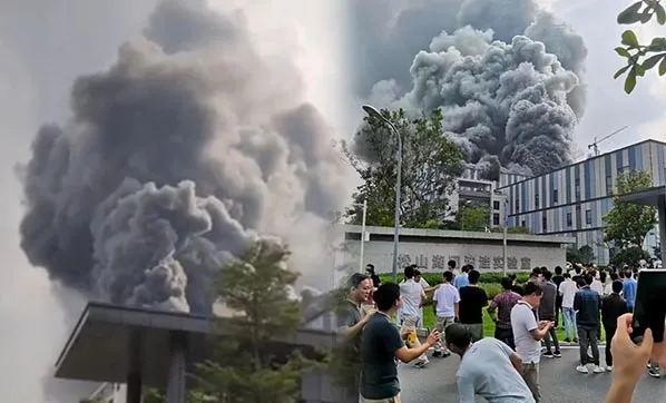 Huawei laboratuvarında dev yangın! Korkutan görüntüler...