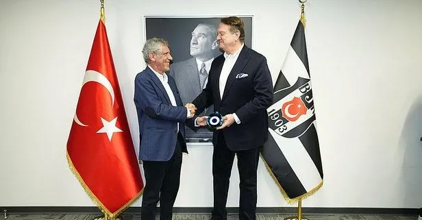 Beşiktaş Başkanı Hasan Arat,Fernando Santos ve yardımcılarıyla vedalaştı