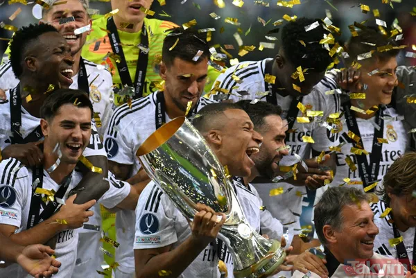 UEFA Süper Kupa'da şampiyon Real Madrid! Mbappe siftah yaptı... Arda Güler 4. kupasını kaldırdı - 8