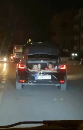 Ankara'da çocukların otomobil bagajında tehlikeli yolculuğu