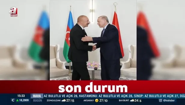 Başkan Erdoğan Azerbaycan Cumhurbaşkanı İlham Aliyev ile görüştü