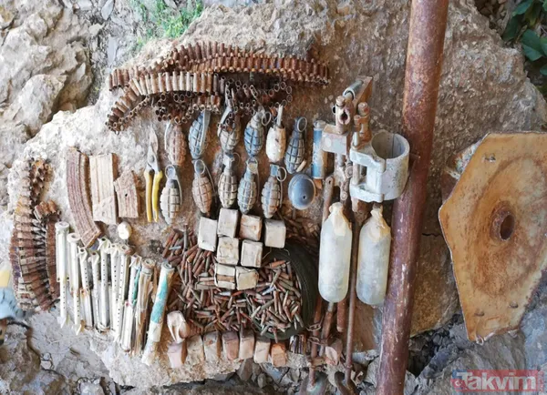 Operasyonda Terör Örgütünün Kullandığı 2 Mağarada Ve Arazide Yapılan Aramada, Namlu, Çatal Ayak Ve Sehpası İle 81 Milimetre Çapında Havan,