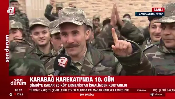 Son dakika: Azerbaycan askeri sevincini İstiklal Marşı okuyarak gösterdi: Ben ezelden beridir hür yaşadım hür yaşarım