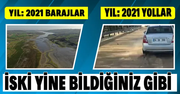 Barajlar alarm verirken İSKİ yine boru patlattı! Yollar göle döndü!-1