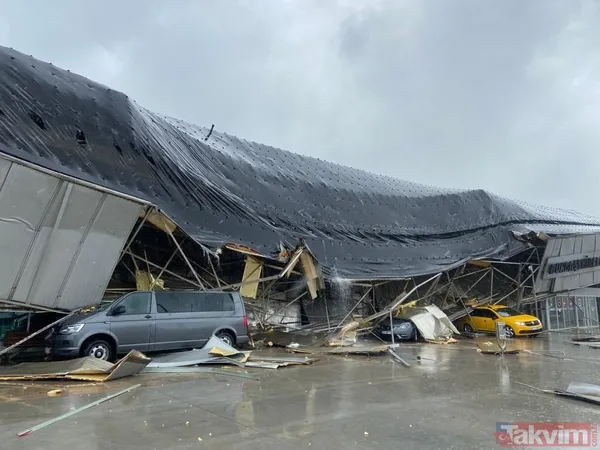 Yıldırım otobüs terminaline düştü: Çatı çöktü - 3