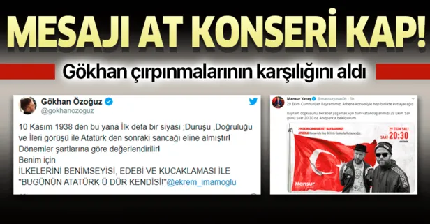 CHP sözcülüğüne soyunan Gökhan Özoğuz 29 Ekim konserini kaptı!