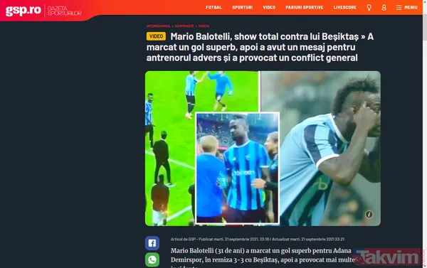 Beşiktaş-Adana Demirspor maçındaki bomba hareket dış basında: Balotelli'den 8 yıl sonra intikam! - 8