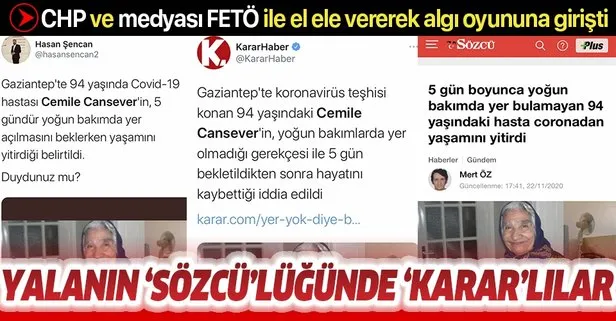 CHP ve medyası FETÖ ile ele vererek algı oyununa girişti! Yalanın ’sözcü’lüğünde ’karar’lılar