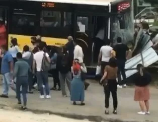 Kağıthane’de İETT otobüsü kaza yaptı