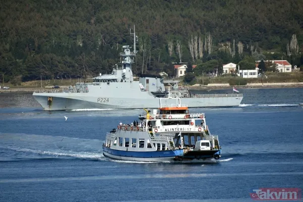 İngiliz savaş gemisi 'HMS Trent' Çanakkale Boğazı'ndan geçti - 10