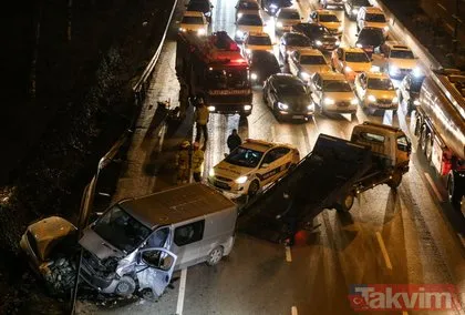 İstanbul’da korkunç kaza! Kontrolden çıkan araçlar demir bariyerin altına girdi