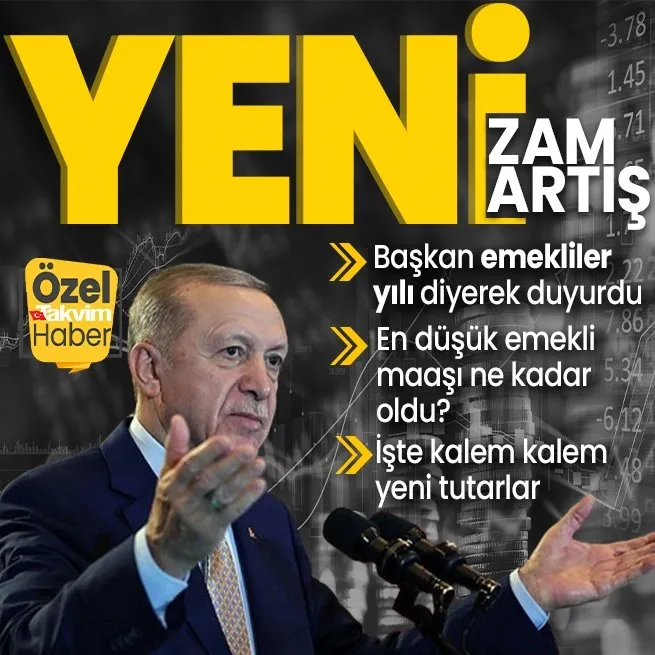 Başkan Erdoğan duyurdu! SSK ve BAĞ-KUR emeklisine %5 artış! En düşük emekli maaşı ne kadar oldu? İşte kalem kalem yeni tutarlar