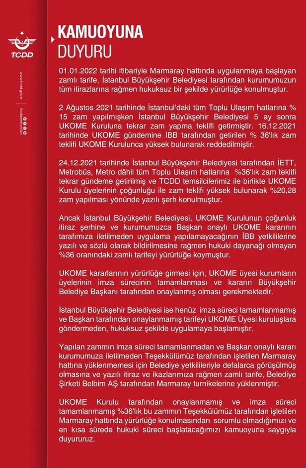 tcddden-marmaraydaki-fiyat-artisina-iliskin-aciklama-zamli-tarife-ibb-tarafindan-hukuksuz-bir-sekilde-yururluge-kondu-1641069927747.jpeg TCDD'den Marmaray'daki fiyat artışına ilişkin açıklama: Zamlı tarife İBB tarafından hukuksuz bir şekilde yürürlüğe kondu-7