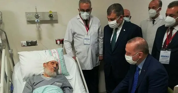 Başkan Erdoğan, şehit polis Fethi Sekin’in babası Mehmet Zeki Sekin ve Hafız Abdullah Nazırlı’yı ziyaret etti