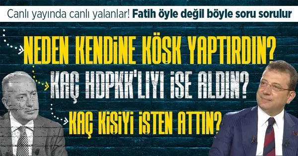 Ekrem İmamoğlu canlı yayında peş peşe yalanlarını sıraladı! Sosyal medyadan gerçek sorular geldi: Kaç kişiyi attı, kaç HDP’li aldı? - Takvim