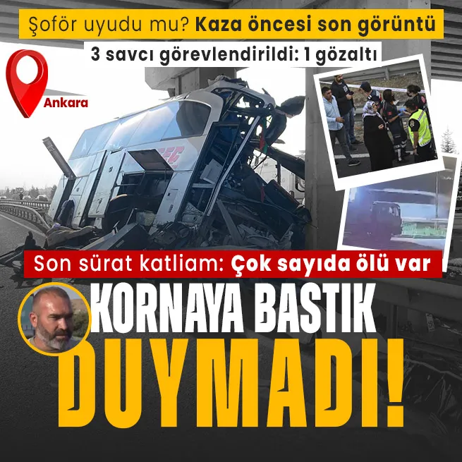 Ankarada feci kaza! Yolcu otobüsü üst geçit direğine çarptı: Çok sayıda ölü ve yaralı var