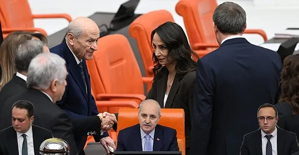 TBMM'deki bütçe mesaisinde Terörsüz Türkiye rüzgarı: Bahçeli ile DEM Partililer tokalaştı