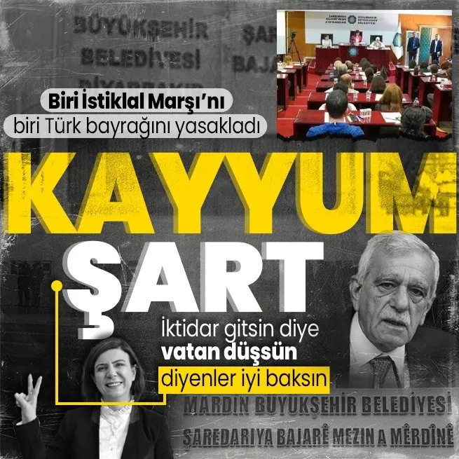 DEM Partili belediyeler bölücü faaliyetlere hız verdi! Mardin’de İstiklal Marşı Diyarbakır’da Türk bayrağı yasaklandı