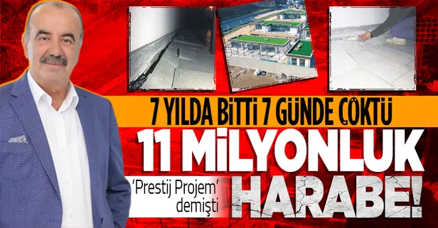 CHP'li Hayri Türkyılmaz'ın 11 milyon TL harcayarak yaptığı sosyal tesis halkın kullanımına açılmadan çöktü