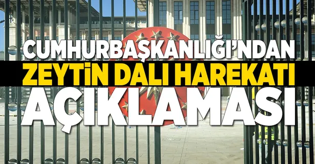 Cumhurbaşkanlığı'ndan Zeytin Dalı açıklaması
