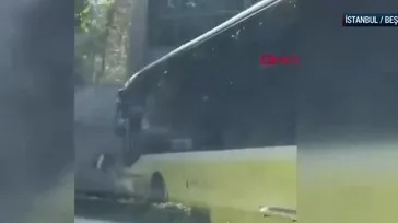 Beşiktaş'ta IETT otobüsü kaldırıma çıktı