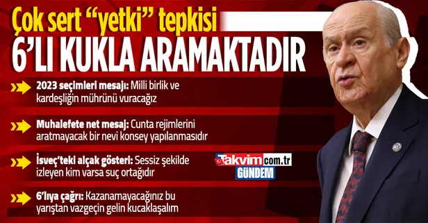 MHP lideri Devlet Bahçeli'den 6'lı masaya sert tepki: Oynatacak kukla arıyorlar