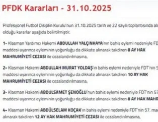 Bahisçi hakemlere ceza yağdı