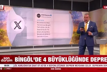Bingöl'de 4 büyüklüğünde deprem!