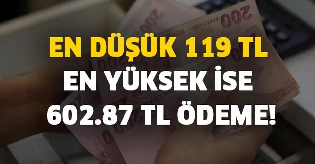 En düşük 119 TL, en yüksek ise 602.87 TL ödeme! Emeklinin yeni ek ödeme oranı kadar olacak?